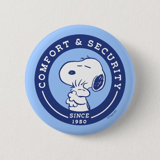 Comfort en veiligheid | Snoopy & Woodstock Hug Ronde Button 5,7 Cm (Voorkant)