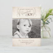 Comfort en Vreugde Kerstmis Fotokaart Feestdagenkaart (Staand voorkant)