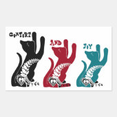 Comfort en Vreugde Kerstmis Zegen 3 Katten Bidden Rechthoekige Sticker (Voorkant)