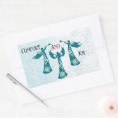 Comfort en Vreugde Kerstmis Zegen Engelen Bidden Rechthoekige Sticker (Envelop)