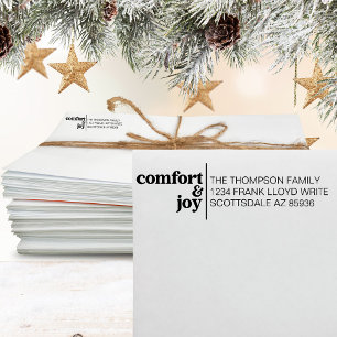 Comfort en Vreugde Modern Kerstmis Retouradres Zelfinktende Stempel