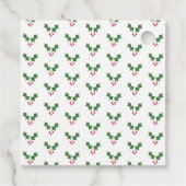 Comfort en vreugde Red Green Christmas Holly Bedankjes Labels (Achterkant)