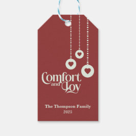 "Comfort en vreugde" rood Cadeaulabel