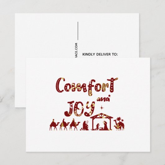 Comfort en vrolijk Christelijk kerstfeest Briefkaart (Voorkant / Achterkant)