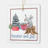 Comfort en vrolijk muis met theesierplant keramisch ornament (Links)