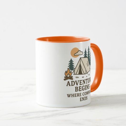 Comfort Ends | Camping Quote Combo Mug Mok (Voorkant rechts)