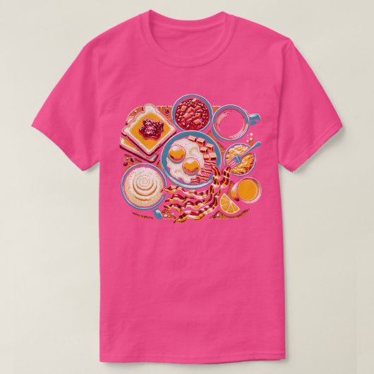 Comfort Food Volledig ontbijt T-shirt (Design voorkant)