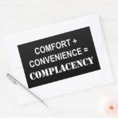 Comfort + gemak = zelfgenoegzaamheid rechthoekige sticker (Envelop)