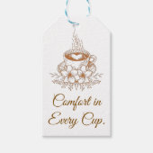 Comfort in Every Cup Bloemige Coffeetagelabel Cadeaulabel (Voorkant)