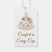 Comfort in Every Cup Bloemige Coffeetagelabel Cadeaulabel (Achterkant)