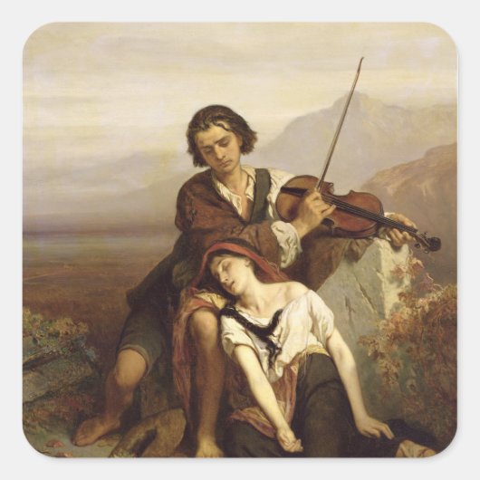 Comfort in Grief, c.1852 Vierkante Sticker (Voorkant)
