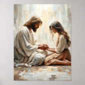 Comfort in Him, Modern Christian Art, Jesus and He Poster (Voorkant)
