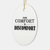 Comfort in ongemak zoeken keramisch ornament (Links)
