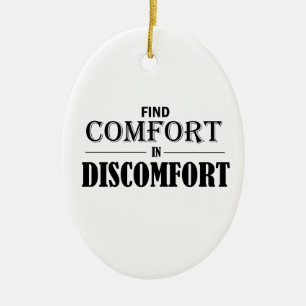 Comfort in ongemak zoeken keramisch ornament