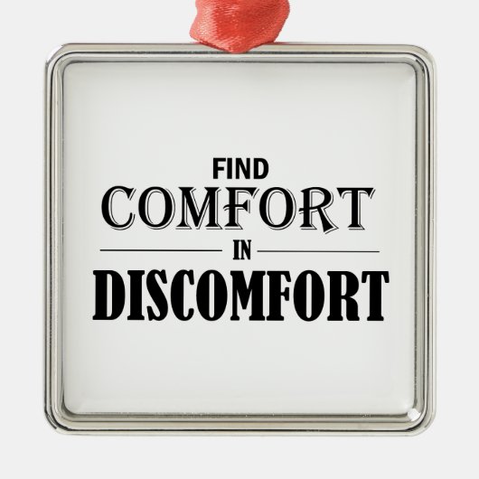 Comfort in ongemak zoeken metalen ornament (Voorkant)