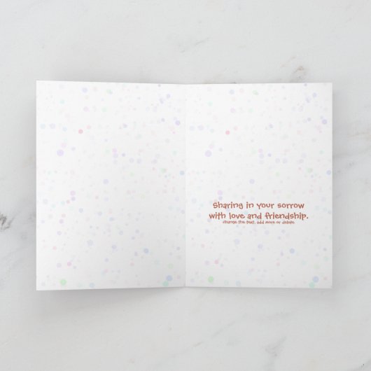 Comfort in vriendschap.Hoop in gebed.Vrede in lief Kaart (Binnen)