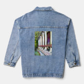 Comfort is de vijand van vooruitgang denim jacket (Achterkant)