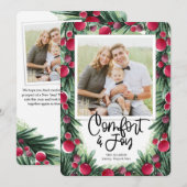 Comfort & Joy Berry Explosion Pine Leaves Feestdagenkaart (Voorkant / Achterkant)