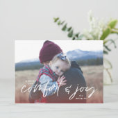 Comfort & Joy-fotokerstkaart Feestdagenkaart (Staand voorkant)