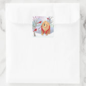 COMFORT & JOY gladde Chow-stickers Vierkante Sticker (Tas)