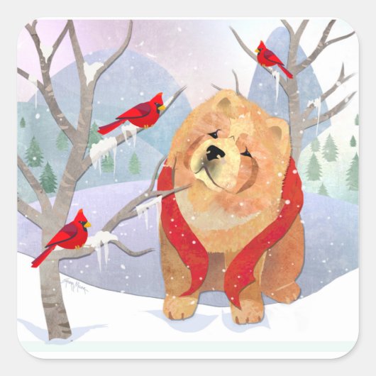 COMFORT & JOY gladde Chow-stickers Vierkante Sticker (Voorkant)