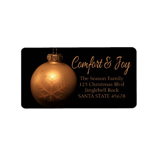 Comfort & Joy Golden ornament label (Voorkant)