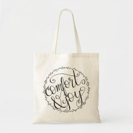 Comfort & Joy Hand Lettered Canvas tas