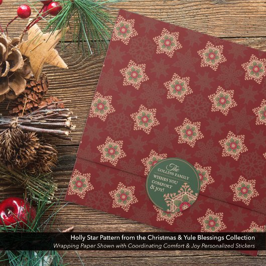 Comfort & Joy Holly Star Gepersonaliseerde Sticker