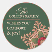 Comfort & Joy Holly Star Gepersonaliseerde Sticker (Voorkant)