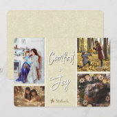 Comfort & Joy in Cream Foto Kerst Kaart (Voorkant / Achterkant)