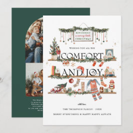 Comfort & Joy | Kerst Foto Vakantiewenskaart Feestdagenkaart
