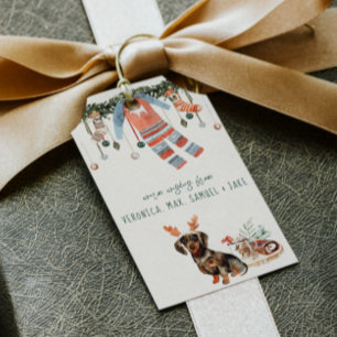 Comfort & Joy Kerstfeestdag in Dachshund Cadeaulabel