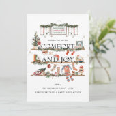 Comfort & Joy | Kerstfotofeestdag Kaart (Staand voorkant)