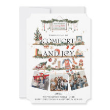 Comfort & Joy | Kerstfotofeestdag Kaart