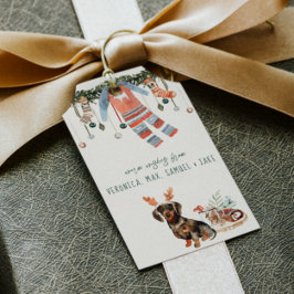 Comfort & Joy | Kersthond Kerstvakantie Cadeaulabel