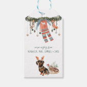 Comfort & Joy | Kersthond Kerstvakantie Cadeaulabel (Voorkant)