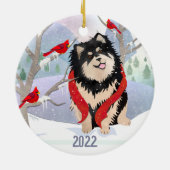 COMFORT & JOY met jaar-Fins ornament Lapphun (Achterkant)