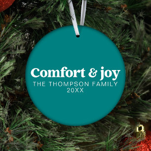 Comfort & Joy Modern Minimalistisch Blauwgroen Ker Ornament