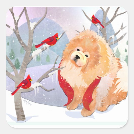 COMFORT & JOY ruwe Chow-stickers Vierkante Sticker (Voorkant)