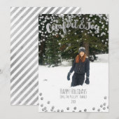 Comfort & Joy Silver Holiday, kerstfoto Feestdagenkaart (Voorkant / Achterkant)