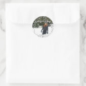 Comfort & Joy Silver Holiday, kerstfoto Ronde Sticker (Tas)