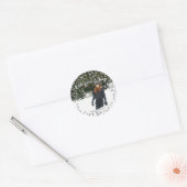 Comfort & Joy Silver Holiday, kerstfoto Ronde Sticker (Envelop)