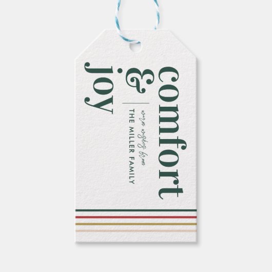 Comfort & Joy | Stijlvolle boskerst Cadeaulabel (Voorkant)