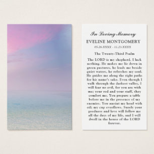 Comfort Ocean Sky Funeral Prayer Card Visitekaartje
