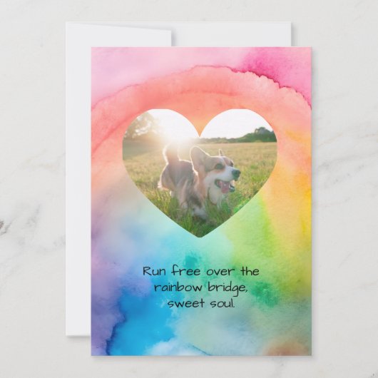 Comfort Remembrance Customizable Pet Sympathy Card Feestdagenkaart (Voorkant)
