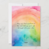 Comfort Remembrance Customizable Pet Sympathy Card Feestdagenkaart (Achterkant)