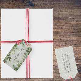 Comfort & Vreugde Kerstmis Garland op Sneeuw Cadeaulabel