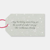 Comfort & Vreugde Kerstmis Garland op Sneeuw Cadeaulabel (Achterkant Horizontaal)