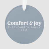 Comfort & Vreugde Moderne Minimale Stoffige Blauwe Ornament (voorkant)
