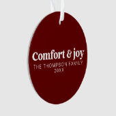 Comfort & Vreugde Moderne Minimalistische Donkerro Ornament (voorkant)